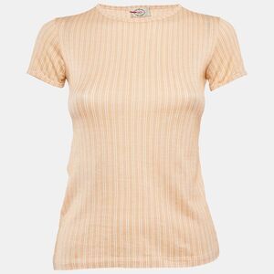 Prada Orange Stripped Jersey Fitted Top S